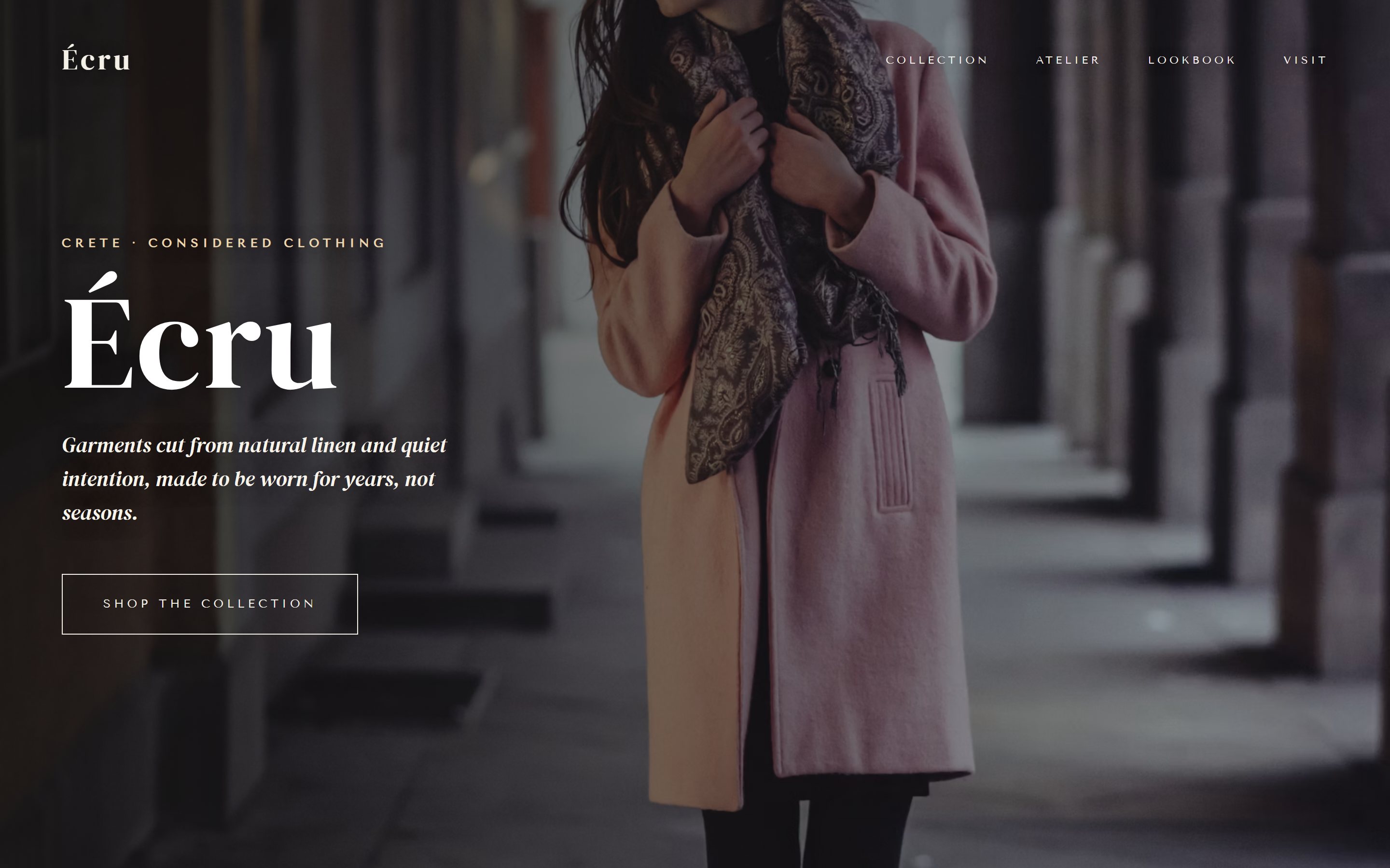 Écru sample website